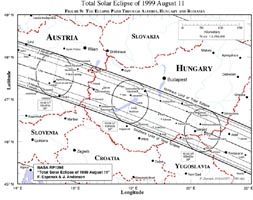 Eclipse path through Hungary